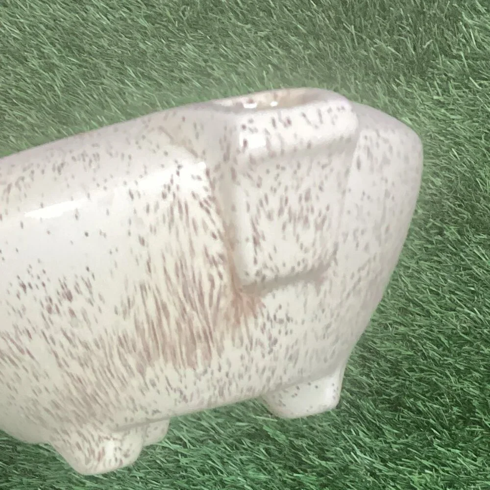Vintage Ceramic Vase Cream Specks Planter